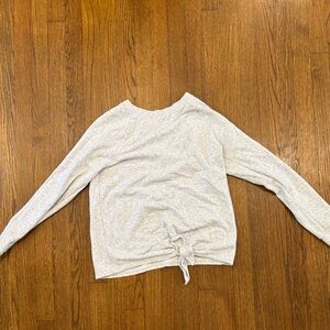 Old Navy Light Gray Front Tie Sweatshirt